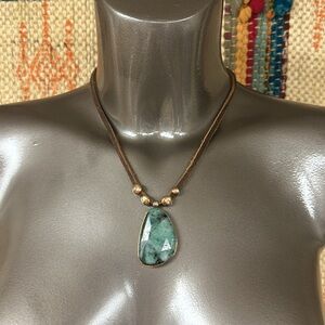 Jes MaHarry “Transcendence” unisex Emerald/Rose gold/Diamond necklace. New!